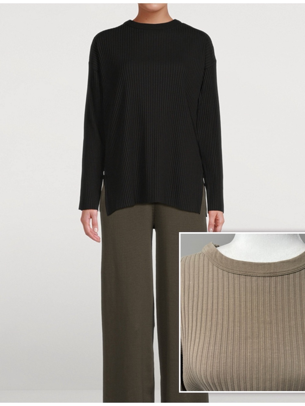 Kotn Ribbed Long-Sleeve Top Tan